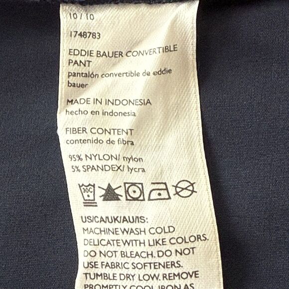 NWT Eddie Bauer Womens Convertible Performance Pant Size 10 Navy Blue UPF50+ - Picture 7 of 9